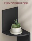VASAGLE Set of 2, Corner Shelves Wall Mount, 4-Tier Floating Corner Bookshelves, Plant Shelves for Bedroom, Living Room, Bathroom, Home Office, Ink Black