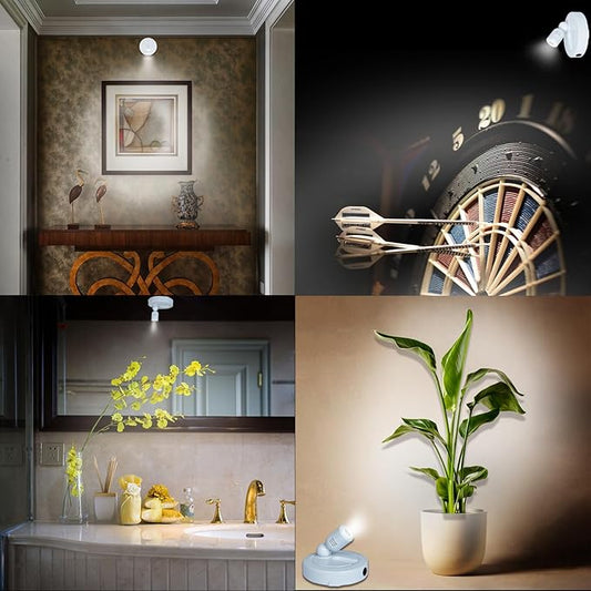 Picture Light Battery Operated, 3 Color Temperatures Picture Light with Remote, Indoor LED Spot Lights for Plants for Wall Frame Dartboard Art Painting Display Accent-White