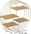 Vintiquewise 4-Tier Floating Circular Silhouette Wall Shelf - Metal Wall-Mounted Display Shelf, Multi-Functional Wall Storage - Perfect for Entryway, Bathroom, Bedroom, Living Room or Office, Gold
