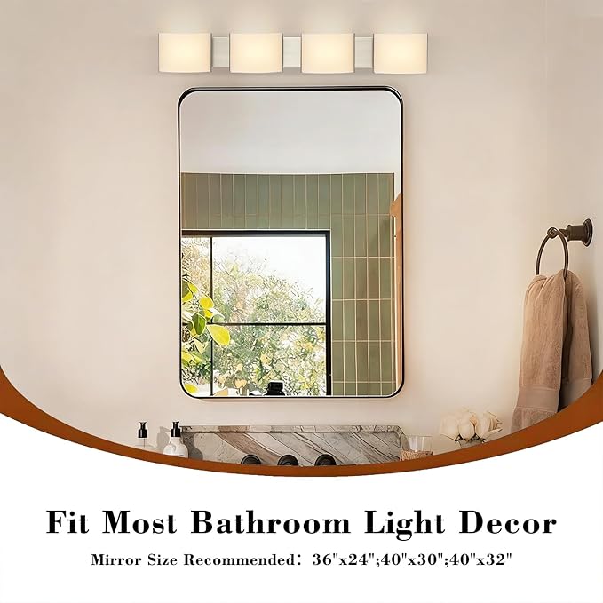 40in LED Wall Sconce Lights, Distinctive Vanity Lights, 4-Light Modern Indoor Lamp Fixtures for Bathroom Bedroom Living Room Hallway Wall Decro Lighting