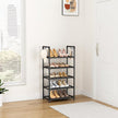 5 Tiers Shoe Rack 12-15 Pairs Boots Organizer Storage Sturdy Narrow Shoe Shelf for Entryway, Closets with Hooks, Black