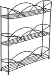 Spectrum 3 Tier Spice Rack Organizer Black Countertop Wire Shelf Spice Rack for Modern Kitchen Pantry Cabinet, Organize Spices with Three Tier Spice Shelf for Kitchen Storage with Wall Mount Option