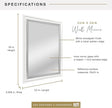 MCS 23x29 Large Wall Mirror, White Woodgrained Frame with Silver Embossed Detail & Beveled Detail Mirror, Vertical & Horizontal Wall Hanging Mirror for Bathroom, Bedroom & Livingroom