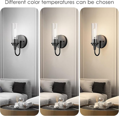 Aipsun Black Wall Sconces Set of Two, Sconces Wall Lighting Hardwired Wall Sconce Indoor Wall Light for Living Room Hallway (Exclude Bulb)