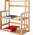 HYNAWIN Bamboo Spice Rack 3-Tier Kitchen Countertop Organizer, Adjustable Shelf Pantry Storage Stand for Herbs, Jars, and Bottles