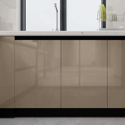 Stainless Steel Contact Paper 15.7"x 118" Thickened Gold Metallic Peel and Stick Wallpaper for Appliances Decorative Self Adhesive Stainless Steel Contact Paper for Fridge Kitchen Dishwasher Cabinets