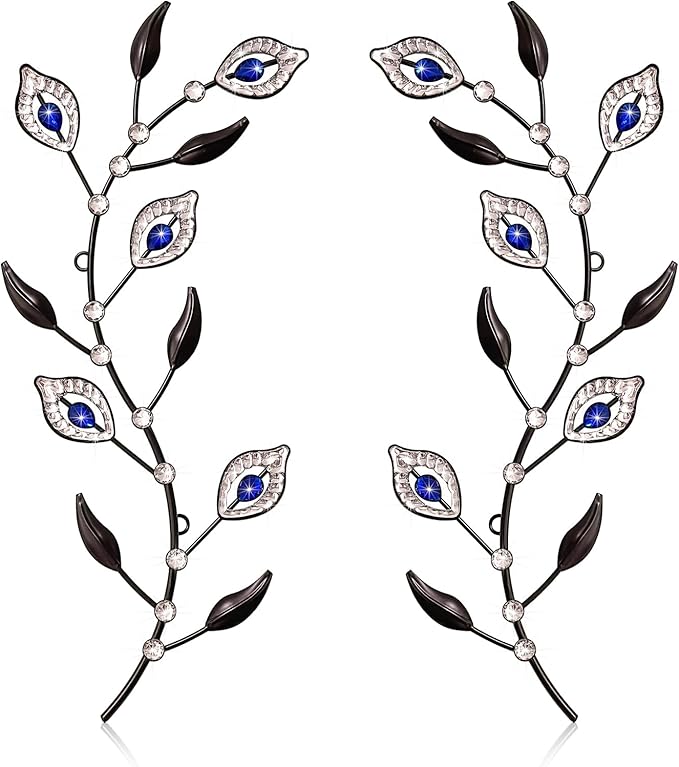 sxnzequnze 2 Pcs Metal Leaf Wall Art Crystal Bling Decorations Silver Leaves 3D Iron Handmade Home Decor Hanging Minimalist Accents Modern Set for Living Room Bathroom Bedroom Dining Room Hallway