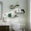 Floating Shelves, Wall Shelf, Set of 3 Mounted Metal Shelves with Unique Design for Wall Storage, Book Shelf, Display Shelves for Bathroom Bedroom Kitchen Living Room for Home Green