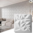 Art3d 50-Pack 3D Wall Panels for Interior Wall Decor, Modern Diamond Textured Accent Wall Paneling for Gaming Living Room TV Wall Background, 12 x 12 inch White