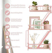 Fire Escape Shelf - Pink Wall Decor Floating Shelves, Cute Metal Ladder Shelving for Bedroom, Home Decor Display (3-Tier)