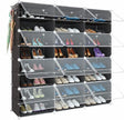 Shoe Rack Organizer, 48 Pair Shoe Storage Cabinet with Door Expandable Plastic Shoe Shelves for Closet,Heels,Boots,Slippers,8 Tier