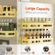 4 Pack Strong Magnetic Spice Rack for Refrigerator, Multipurpose Magnetic Shelf for Fridge with 4 Hooks for kitchen and Bathroom Organization, Yellow