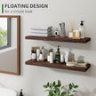 Marsmiles Wood Floating Shelves for Wall Set of 2, 24 Inch Wide Rustic Wooden Floating Shelves, Invisible Wall Mounted Display for Living Room Bedroom Kitchen Bathroom Office, Weathered