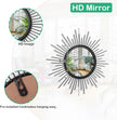 Sunburst Wall mirror Black Small Spoked Wall Decor Mirror Bohemian Home Round Modern Metal Wall Art Mirror for Living room Hallway Bedroom Bathroom Balcony Farmhouse Entrance 12
