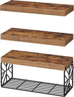 Bathroom Shelves Over Toilet Set of 3, Floating Shelves for Wall Toilet Paper Storage, 1.5