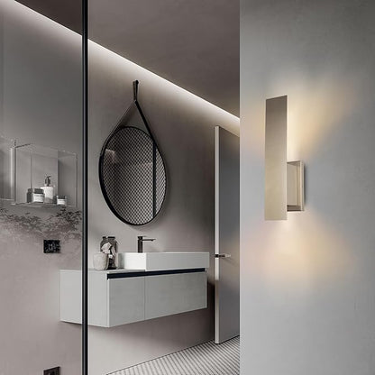 Indoor Wall Sconces, Modern Wall Lights, Up and Down Wall Mount Light, Dimmable Hardwired Wall Light for Bedroom, Living Room, Hallway, GU10 Bulbs Excluded (Brushed Nickel)