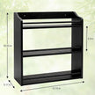 3 Tier Bamboo Spice Rack,Seasoning Jars Rack Shelf Spice Organizer for Kitchen Counter or Wall Mounting (Black)