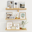 Axeman Picture Ledge Shelf | 24 Inch Oak Floating Shelves Set of 3 | Rustic Wood Wall Shelves with Lip | 24