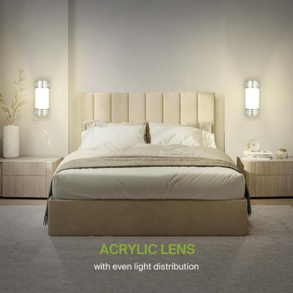 ASD 12 Inch LED Indoor Wall Sconce - Brushed Nickel Modern Dimmable 15W 2700K-5000K Adjustable Wall Mounted Light Fixtures, Wall Lights for Bedroom, Bathroom, Living Room, Hallway Decor - ETL