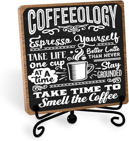 Funny Coffee Bar Accessories - Table Decorations & Desk Shelf Cubicles for Coffee Bar Decoration
