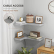 fuqing Corner Floating Shelves, Wall Shelf Set of 3, Shelves for Wall Storage, Solid Wood Shelves for Storage, Wall Mount Wooden Display Shelf for Bathroom Bedroom Kitchen Garage, Dark Grey