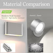Aipsun Nickel Modern LED Wall Sconces Set of 2 Indoor Wall Lights Hardwired Up and Down Wall Mount Light for Living Room Bedroom Hallway Corridor Conservatory Warm White 3000K(with G9 Bulbs)
