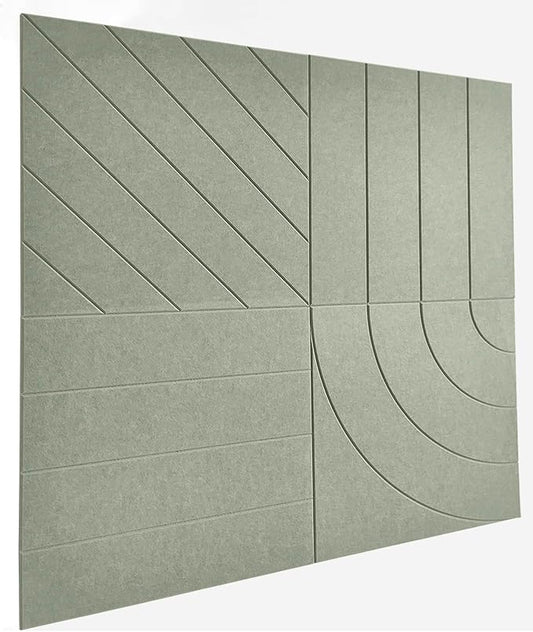 21.65" Large Square Acoustic Panels 4-Pack - Sound Absorbing Wall Panels, Noise Reducing Soundproof Decorative Felt Tiles for Home Office, Studio, Living Room - Sage