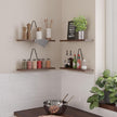 Rustic State Moma Wall Mounted Narrow Decorative Floating Shelves with Triangle Brackets - Picture Ledge, Display for Collectibles Memorabilia Awards Objects Toiletries - Set of 4 - Walnut