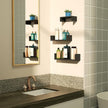 SRIWATANA Floating Shelves Wall Mounted, Solid Wood Wall Shelves, Black