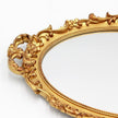Vintage Decorative Gold Framed Mirror, Small Oval Wall Hanging Mirror -Small- 9.6