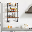 IBUYKE Industrial Pipe Shelf,40.5 inches Wall Mount Bookcase,3-Tier Wall Shelf with Towel Bar,Rustic Iron Pipe Floating Shelvesfor Bedroom,Kitchen,Living Room,Bathroom URF-TM015