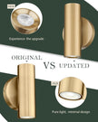 2-Light Wall Light, Brass Gold Wall Sconce, Indoor Up and Down Wall Lamp for Bedroom Bathroom Stair Entryway (1 Pack), WL4830-2W-BB