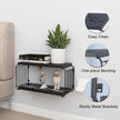 Floating Nightstand Shelves, Modern Night Stand for Bedroom, Wood Floating Shelf for Wall, Nightstand Bedside Table, Mid Century Wall Shelves for Living Room, Bedroom (1, Black)