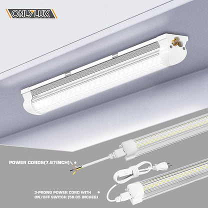 LED Shop Lights, LED Tube Light 25W 6000K, Garage Lighting, Super Bright, Under Cabinet Lighting, Linkable with Plug Shop Lights for Garage Workbench Workshop Basement (2 Pack)