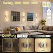 L LOHAS LED Battery Operated Wall Sconce Set of 2, 10000mAh Nickel Battery Wall Sconce 360 Full Lighting, 3000K Dimmable Wireless Wall Light, Sconce Wall Decor for Bathroom, Bedroom, Living Room, 24in