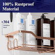 Kitsure Shower Caddy Large - Adhesive Shower Organizer, Stainless Steel Shelf for Inside Shower, No Drill Bathroom Organizers and Storage, Home Decor Accessories, 2 Pack, Rose Gold