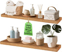 Solid Wood Floating Shelves Bathroom 36 inch Rustic Wall Wood Display Shelves with Grooves Set of 2 Home Decor for Living Room Bedroom Kitchen Farmhouse 36x6.7 inch - Brown