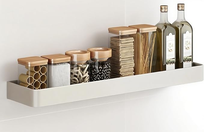 SEIDO Space Aluminum Spice Rack Wall Mount | No-Drill Kitchen Shelf Organizer 24