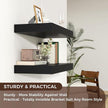 Floating Shelves for Wall, 24 Inch Wide x 12 Inch Deep Floating Shelves, Long Wood Floating Wall Shelf Shelves for Living Room Bathroom Bedroom Kitchen Home - (Black, 24