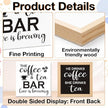 Funny Coffee and Tea Bar Decor - Coffee Lover Gift Ideas for He She - Double-sided Wood Box Sign for Home Kitchen Farmhouse Office Desk Shelf Decor