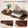 Floating Shelves for Wall, 24 inch Rustic Wooden Floating Shelves, Wall-Mounted Floating Bookshelf, Hanging Shelves with Unique Natural Grain for Living Room, Bedroom, Kitchen (Walnut Color)