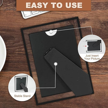 IZIDDO 5x7 Picture Frames Set of 2, Black Glass Photo Frame, Only for Tabletop Display, Gift Picture Frame, Horizontally or Vertically (5x7, Black)