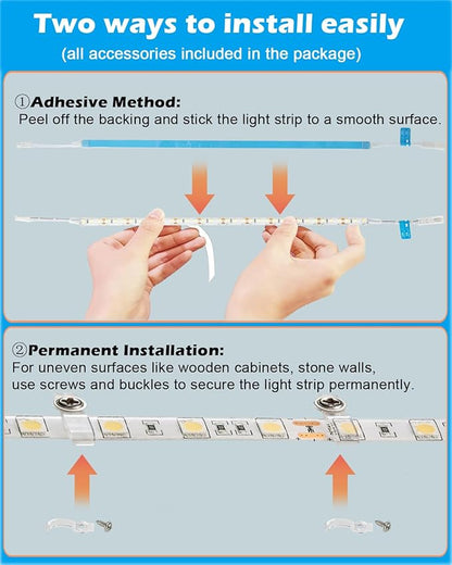 Cefrank LED Under Shelf Lighting Kit, (8) Linkable 12-Inch Light Strips Set, 20W 2000lm Daylight White, Flexible & Durable for Bookcases, Cabinets, Pantries, Showcase, Closet (Cool White)
