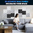 Acoustic 3D Wall Panels,24 Pack Sound Proof Felt Panels for Interior Wall Décor, Hollow Sound Absorbing Panel for Studio, Living Room, Home, Hotel, 12''x12'' Cover 24 sq ft (White, 24 Pack)