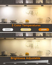WILLED Puck Lights with Remote Control,3 Colors Under Cabinet Lighting Wireless,Rechargeable Battery LED Tap Light,Timer Function Stick On Lights for Kitchen,Cabinet,Counter,Closet, Shelf,3 Pack
