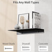 Danpoo Small Floating Shelf for Wall Storage, Mini Display Shelf for Collectibles, Metal Wall Shelf for Bathroom/Living Room/Kitchen/Bedroom(Black, 8