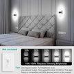 TRLIFE Dimmable LED Wall Sconces, 4 Color Temperature Modern Wall Sconce 12W Dimmable Wall Lights Set of 2 Wall Mounted Light for Bedroom Bedside Hallway Living Room Stairway(2 Pack, Black)