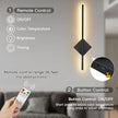 Battery Operated Wall Sconces Set of Two, Modern Sconces Wireless Cordless Rechargeable Light with Remote, Black Wall Lamp Dimmable Magnetic Home Decor for Bedroom Living Room Hallway Timing 23.6 Inch