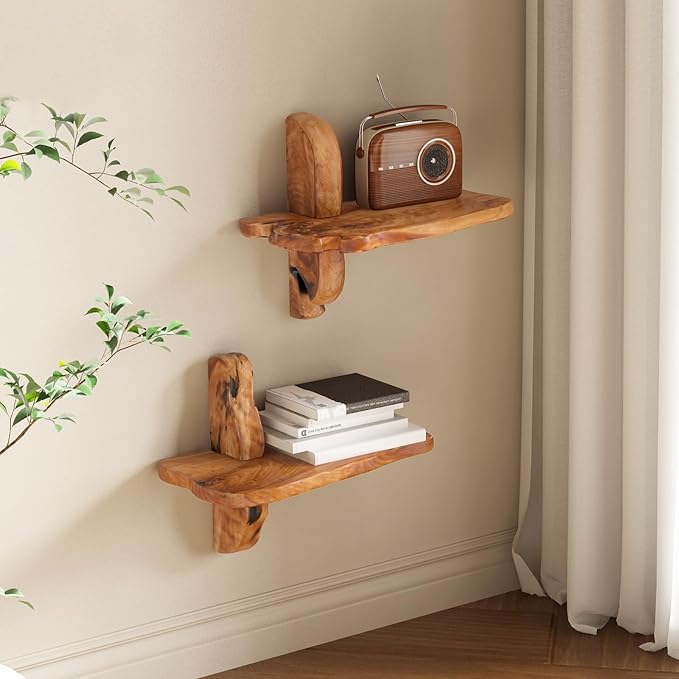 Live Edge Wall Mounted Beside Shelf – 16
