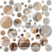 Jetec 56 Pcs Real Glass Round Mirror Tiles Frameless Wall Glass Tiles Round Wall-Mount Mirrors with Acrylic Double Sided Adhesive for Bedroom Bathroom Craft(2/3/4/6/8/10 Inch)